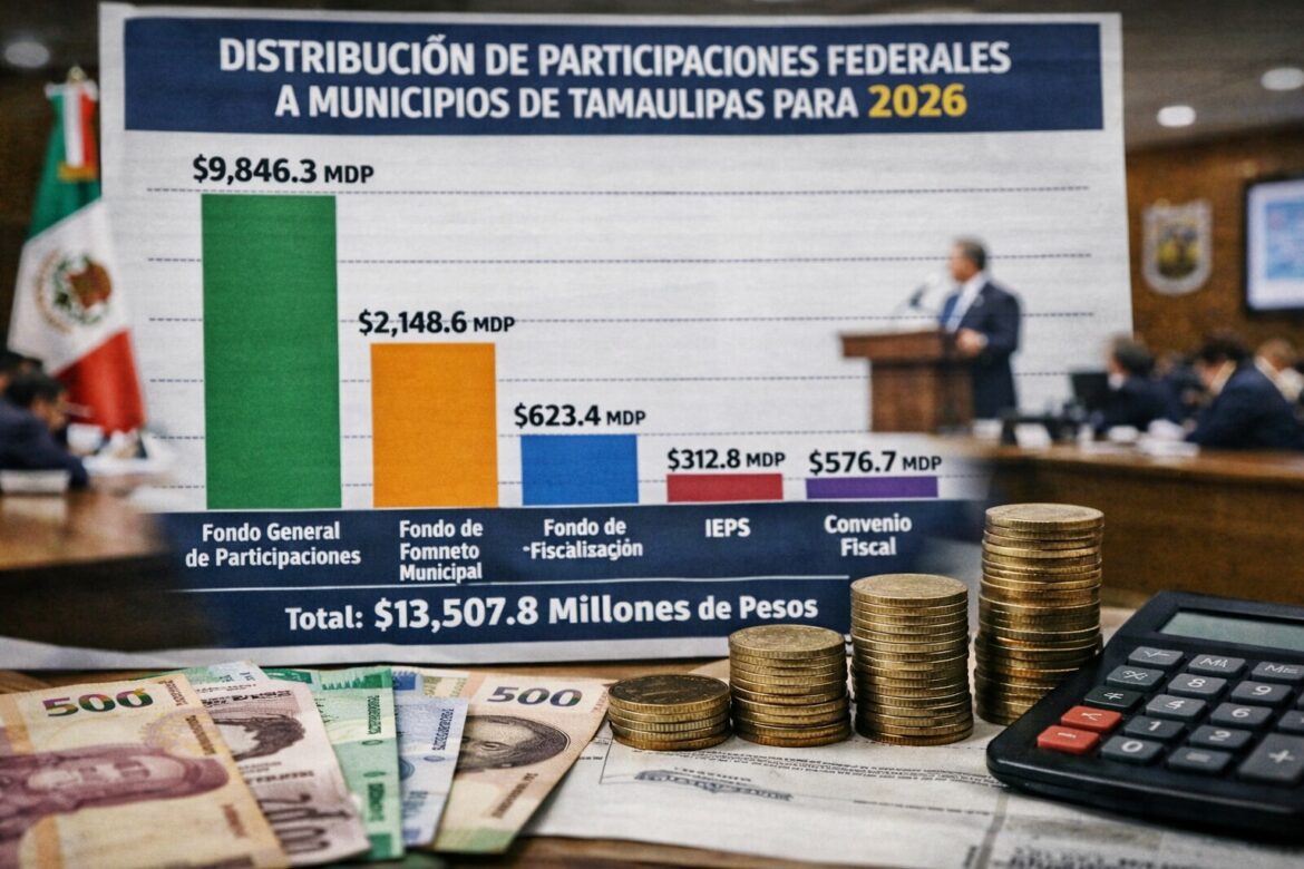 Tamaulipas recibirá 13,500 millones en participaciones federales 2026