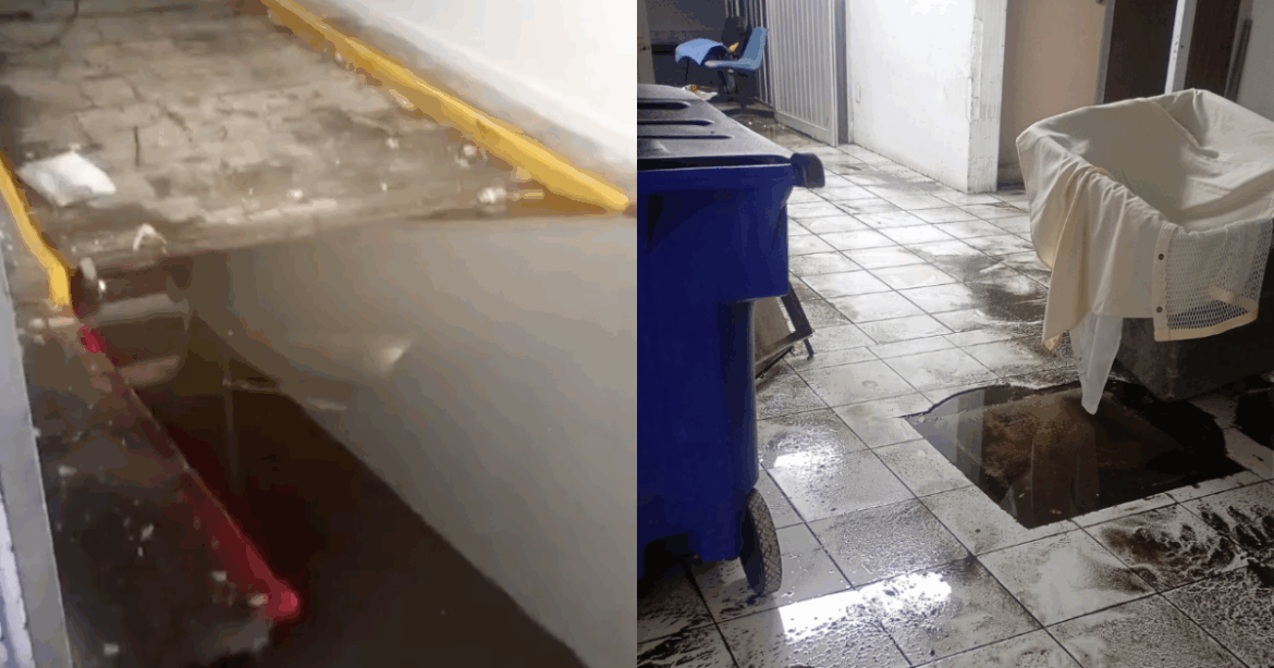 Lluvias causan inundaciones en hospital ISSSTE de Hermosillo